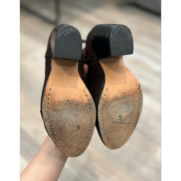 Rag & Bone Newbury Burgundy Suede Leather Ankle Block Heel Booties Sz 37.5 (7.5) - Picture 8 of 10